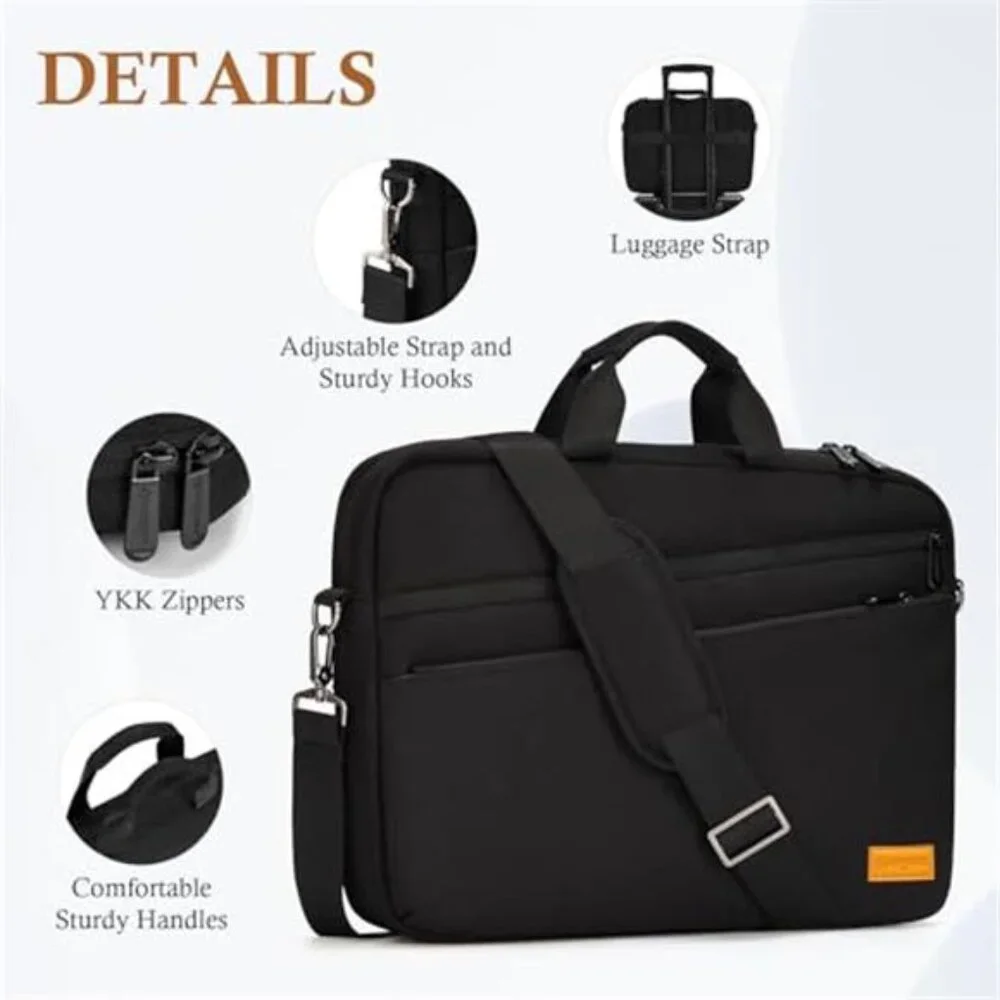 Laptop Shoulder Bag Carrying Case Water Repellent Briefcase 15 16 17 Inch PC